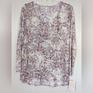 LuLaRoe Lynnae Lightweight Bi-Level Knit Long Sleeve Top, Sz 2XL, Mauve Shades
